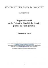 Rapport annuel eau Gantet 2020